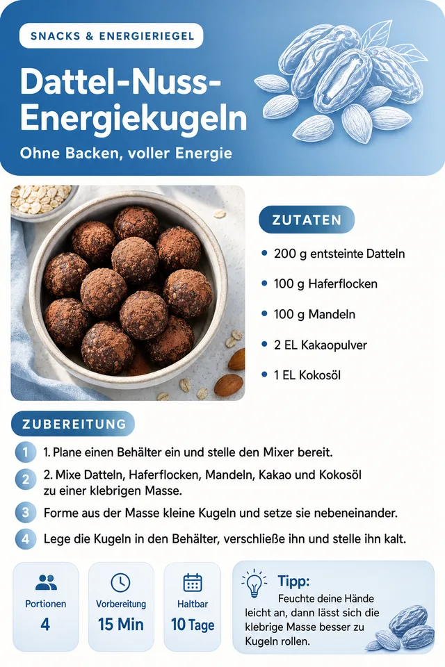 Rezeptseite: Dattel-Nuss-Energiekugeln
