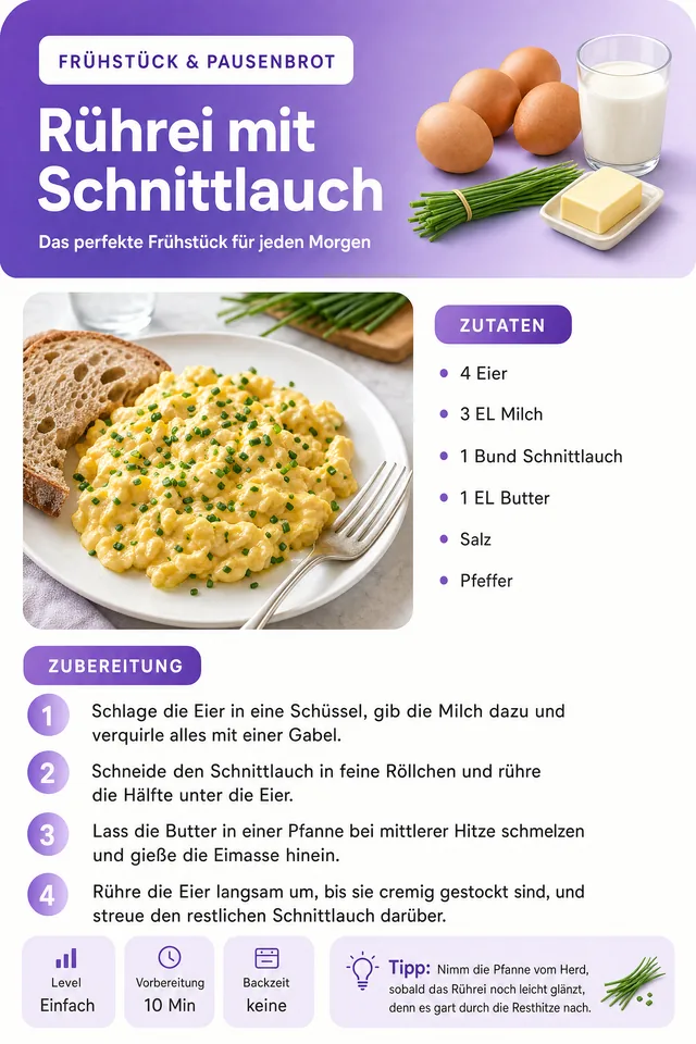 Rezeptseite: Rührei mit Schnittlauch